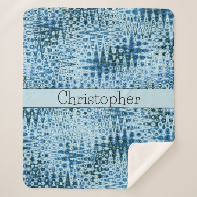 Cobertor Sherpa Blues de Abstrato de Cute Personalizados (Frente)