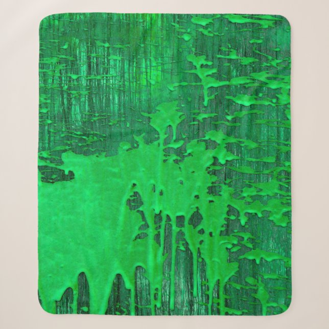 Cobertor Sherpa Boa superfície verde velha com textura de pingos d (Frente)