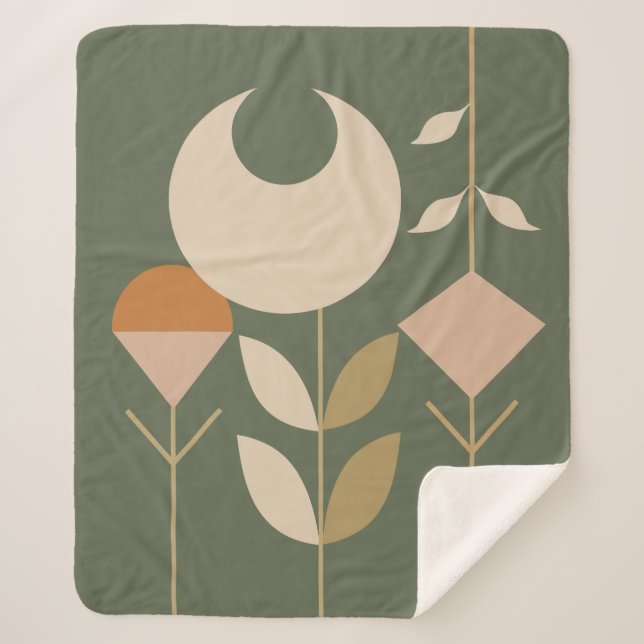 Cobertor Sherpa Boho Abstrato Lily (Frente)