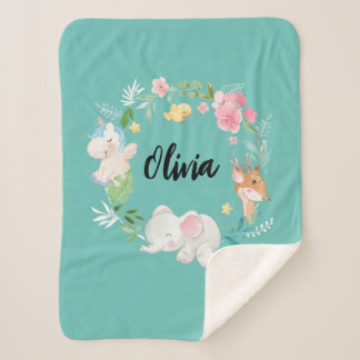 Cobertor Sherpa Boho animais florestais sherpa blankings