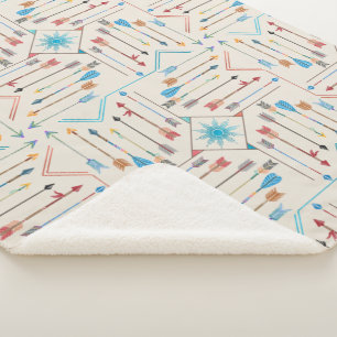 Cobertor Sherpa Boho Arrows e Sun V11 ID748