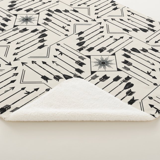 Cobertor Sherpa Boho Arrows e Sun V12 ID748 (3/4)