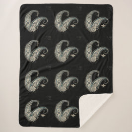 Cobertor Sherpa Boho Chic Paisley Seamless Pattern