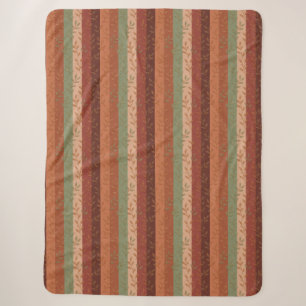 Cobertor Sherpa Boho Leaf Pattern Rustic Home Decor