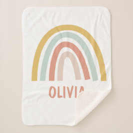 Cobertor Sherpa Boho Rainbow Kids Personalizados