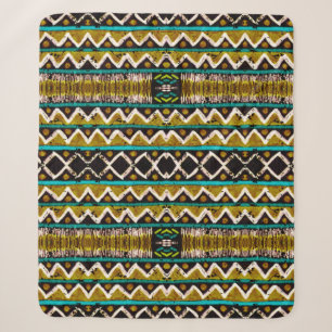 Cobertor Sherpa Boho repete. Bordado geométrico sem costura. Decor