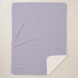 Cobertor Sherpa Boho Roxo e Verde Muitas Curvas