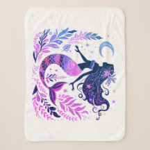 Boho Sereia Debaixo do Mar Rosa e Roxo