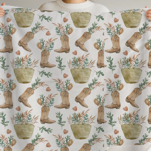 Cobertor Sherpa Boho Western Floral Sherpa Blanket