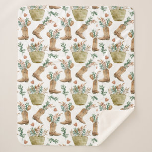 Cobertor Sherpa Boho Western Floral Sherpa Blanket