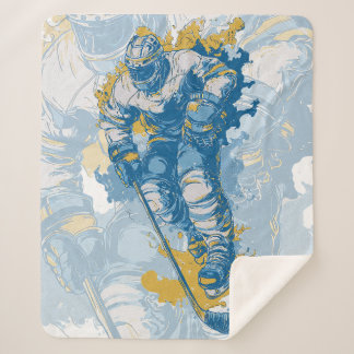 Cobertor Sherpa Bold Ice Hockey Mascot Winter Sports