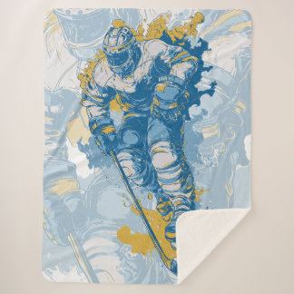Cobertor Sherpa Bold Ice Hockey Mascot Winter Sports