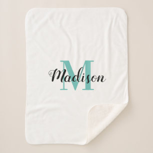 Cobertor Sherpa Boletim de sherpa, nome de bebê elegante