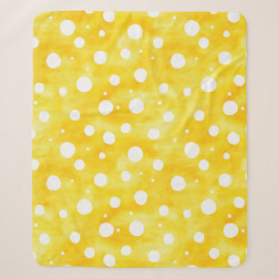 Cobertor Sherpa Bolinhas de Aquarela - Amarelo Terrestre e Branco