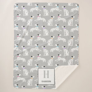 Cobertor Sherpa Bolinhas de Cachorro Dalmático, Crianças de Aquare