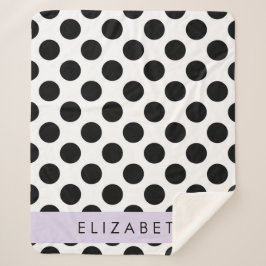Cobertor Sherpa Bolinhas Pretas e Brancas, Pontas, Seu Nome