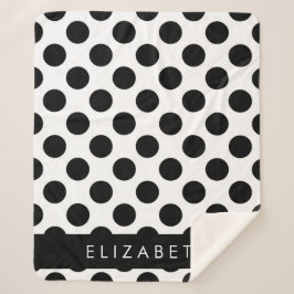 Cobertor Sherpa Bolinhas Pretas e Brancas, Pontas, Seu Nome
