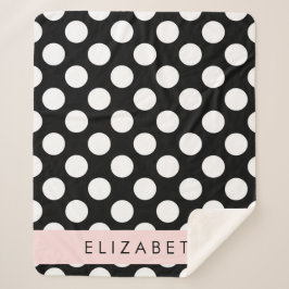 Cobertor Sherpa Bolinhas Pretas e Brancas, Pontas, Seu Nome