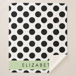 Cobertor Sherpa Bolinhas Pretas e Brancas, Pontas, Seu Nome