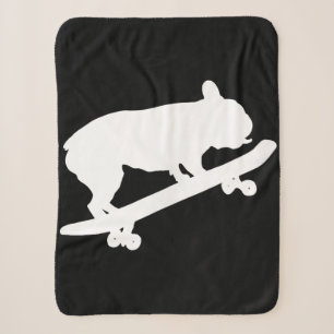 Cobertor Sherpa Bolinho Francês Engraçado No Skateboard Art Boys