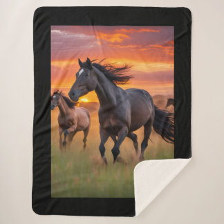 Cobertor Sherpa Bolsa de Cavalo - Cavalos Selvagens