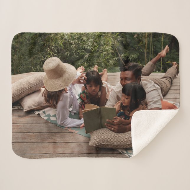 Cobertor Sherpa Bolsa de fotos personalizada Cozy sherpa - guarde (Frente (Horizontal))