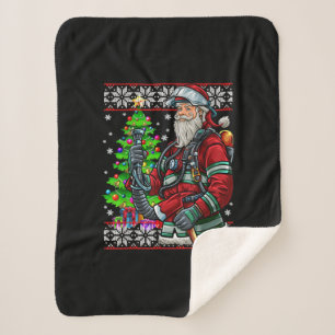 Cobertor Sherpa Bombeiro Santa Claus Fireman Figurume Feia
