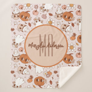 COBERTOR SHERPA BOMBEIROS E FANTASMAS DE RETRO-GROOVY