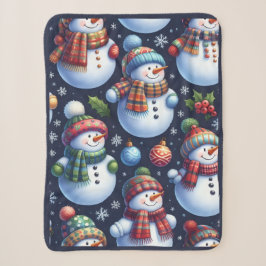 Cobertor Sherpa Boneco de Neve Festivo Aconchegante