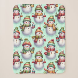 Cobertor Sherpa Bonecos de Neve Bobos