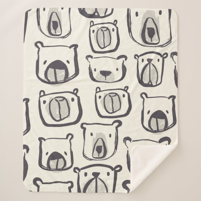 Cobertor Sherpa Bonita ilustração de rabiscos desenhados à mão pel (Frente)