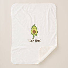 Cobertor Sherpa Bonito Avocado Fazendo Yoga Sticker