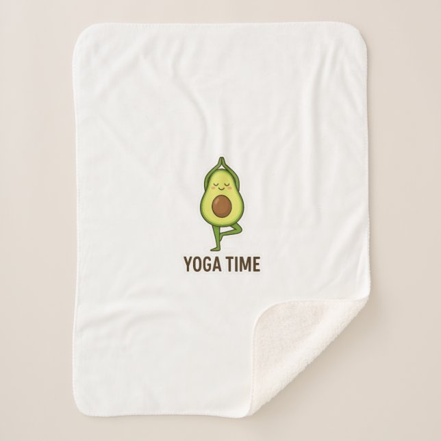 Cobertor Sherpa Bonito Avocado Fazendo Yoga Sticker (Frente)