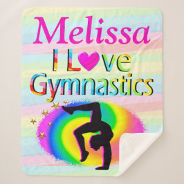COBERTOR SHERPA BONITO EU AMO GYMNASTICS SHERPA BLANKET
