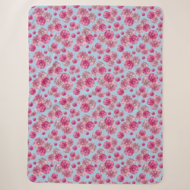 Cobertor Sherpa Bonito Gerbera Daisy Flowers Soft (Frente)