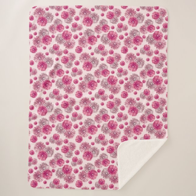 Cobertor Sherpa Bonito Gerbera Daisy Flowers Soft (Frente)