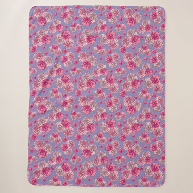 Cobertor Sherpa Bonito Gerbera Daisy Flowers Soft (Frente)