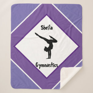 Cobertor Sherpa Bonito na ginástica roxa personalizada