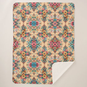 Cobertor Sherpa Bonito padrão de flores