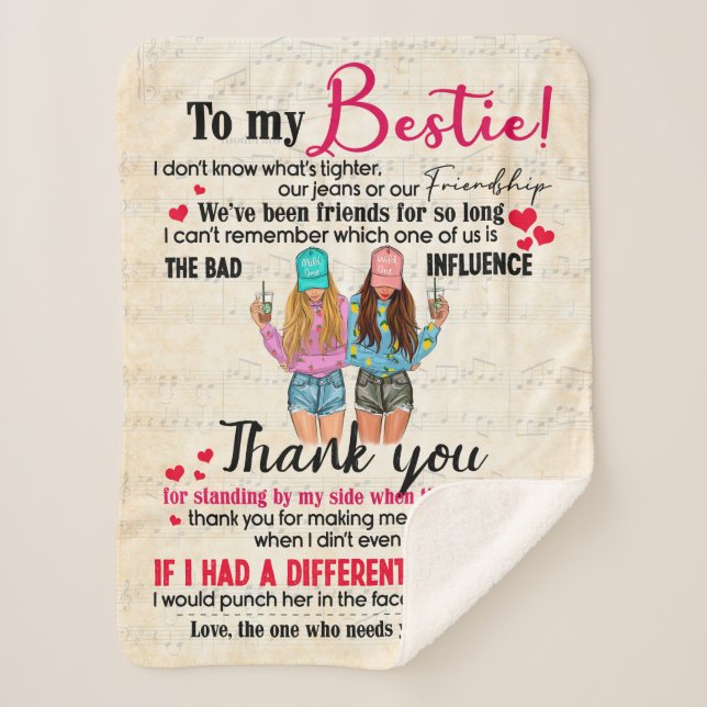 Cobertor Sherpa Bonito presente para o melhor amigo, presentes eng (Frente)