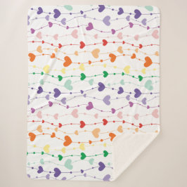 Cobertor Sherpa Bonito Rainbow Hearts Pattern Kids