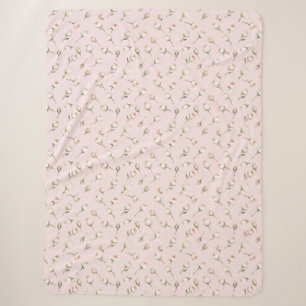 Cobertor Sherpa Bonito Rosas Brancas Rosa Floral