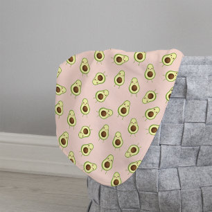 Cobertor Sherpa Bonito sorriso Kawaii Avocado Padrão