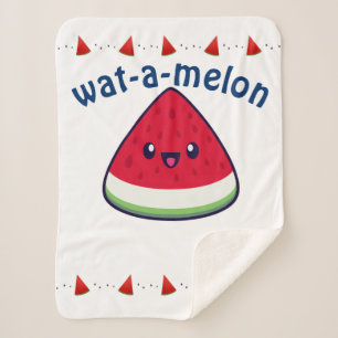 Cobertor Sherpa Bonito Sorriso Kawaii Watermelon