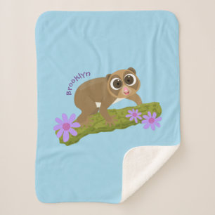 Cobertor Sherpa Bons e felizes loris em desenhos animados