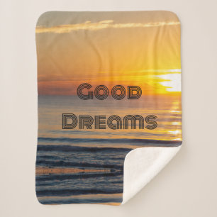 Cobertor Sherpa Bons sonhos Personalizados Lança Texto, Fleece, Sh