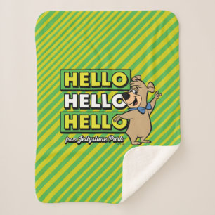 Cobertor Sherpa Boo-Boo Bear Olá Olá, Olá, Jellystone