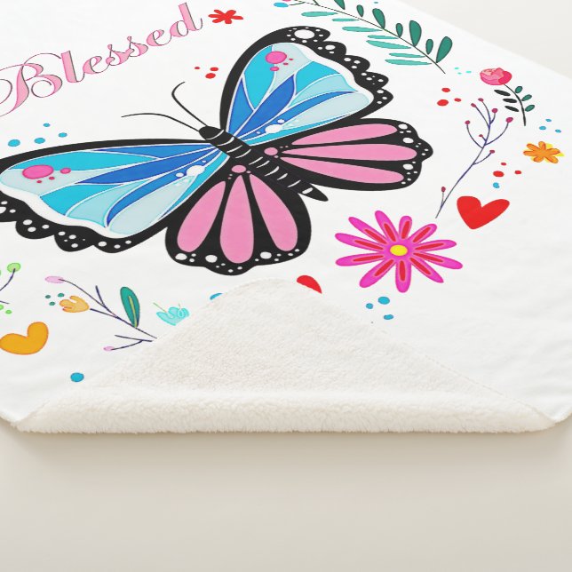 Cobertor Sherpa Borboleta abençoada (3/4)