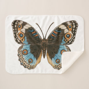 Cobertor Sherpa Borboleta Azul Pansy