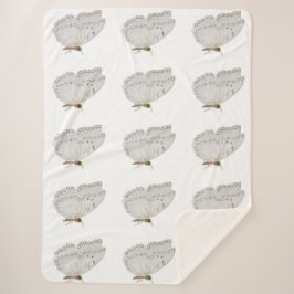 Cobertor Sherpa Borboleta branca Sherpa Blanket